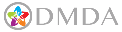 A black and white image of the word " dme ".